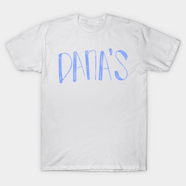 Dana's Text Watercolor Blue T-Shirt by AlishaMSchil